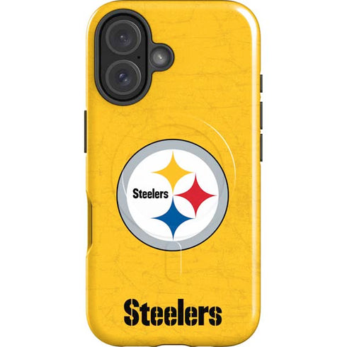 NFL Pittsburgh Steelers - Alternate Distressed iPhone 16 Plus Magsafe Impact Case